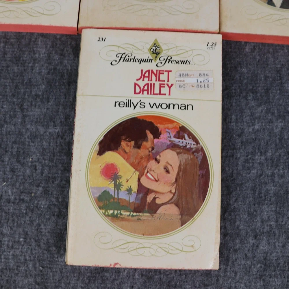 Vintage 1970s Harlequin Presents 7 PB Romance Novels Lot Dailey Kidd Thorpe